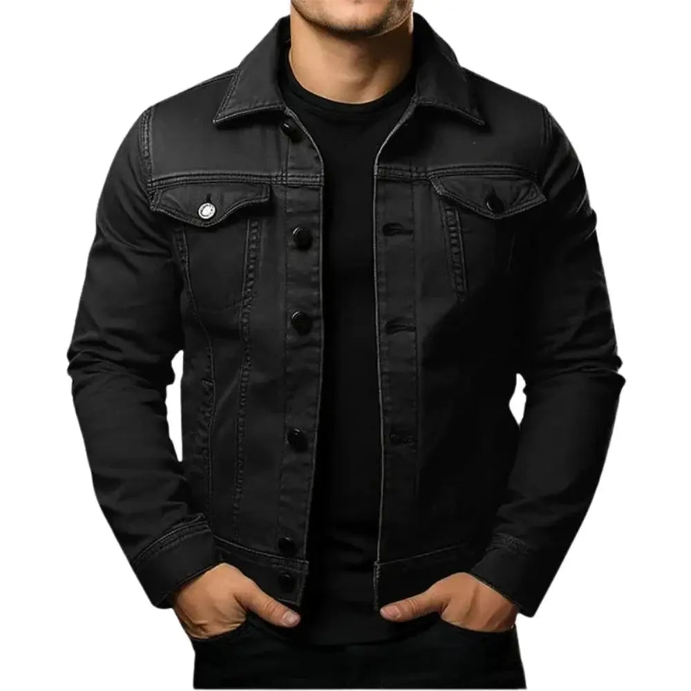 Jaqueta Jeans Masculina Slim Marcanzzi MZ021: estilo moderno e versátil, com modelagem slim e detalhes sofisticados. Elegância casual para qualquer ocasião.