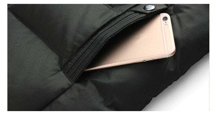 Jaqueta Masculina Inverno Warmcover Marcanzzi MZ025: tecido acolchoado, capuz removível, proteção térmica até -15°C, design moderno e ergonômico.