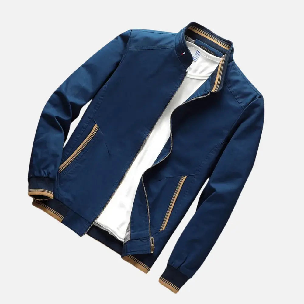 Jaqueta Masculina Marcanzzi MZ034: conforto e estilo com design listrado, zíper prático e tecido durável. Ideal para looks casuais e versáteis.