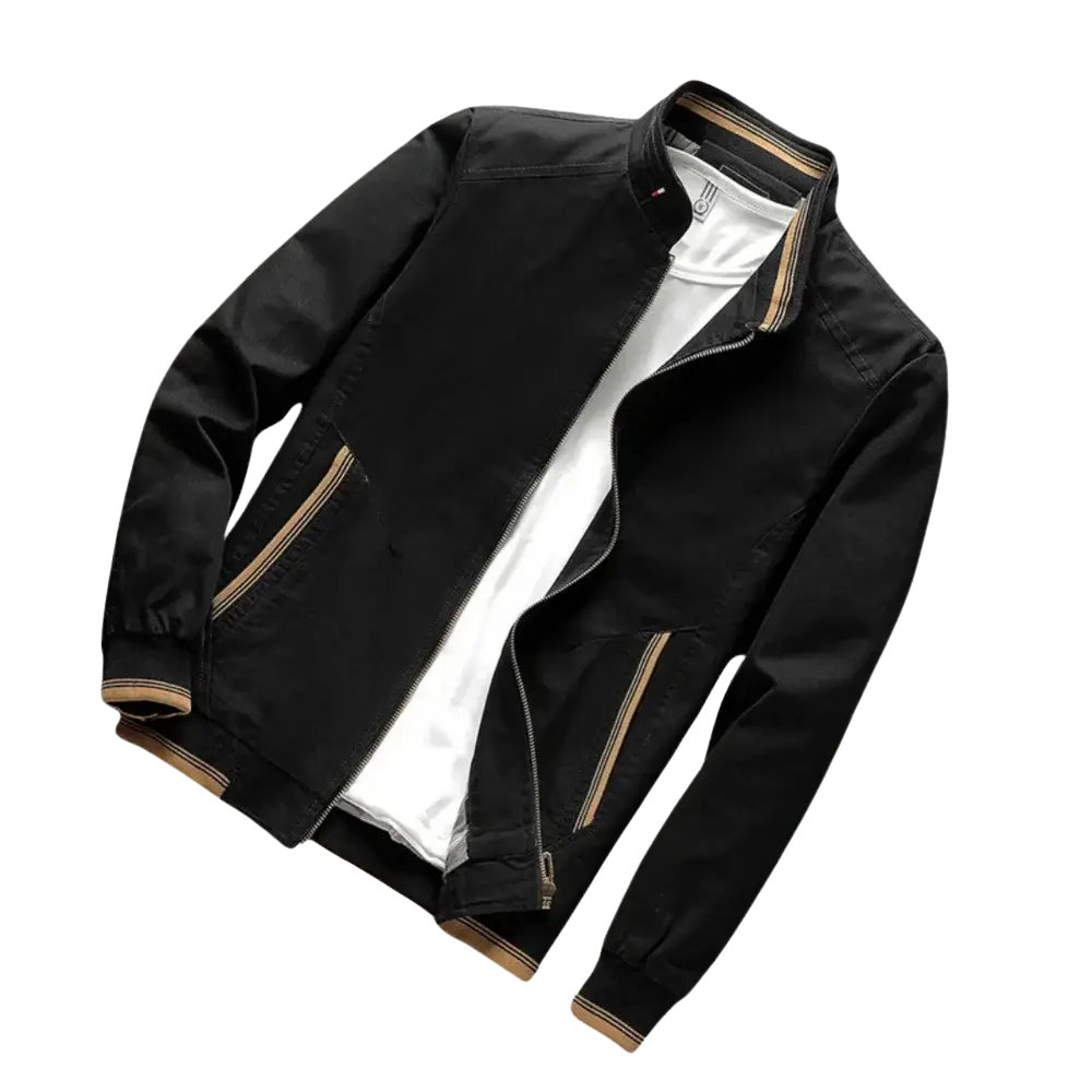 Jaqueta Masculina Marcanzzi MZ034: conforto e estilo com design listrado, zíper prático e tecido durável. Ideal para looks casuais e versáteis.