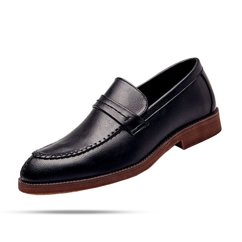 Sapato Masculino Loafer Marcanzzi MZ362 em couro premium, costura central precisa, sola de borracha vulcanizada e design elegante para diferentes estilos.