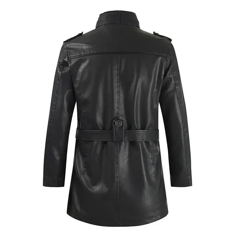 Sobretudo Masculino de Couro Marcanzzi MZ096: elegância e proteção com couro premium, design exclusivo, interior aquecido e resistência a rasgos.