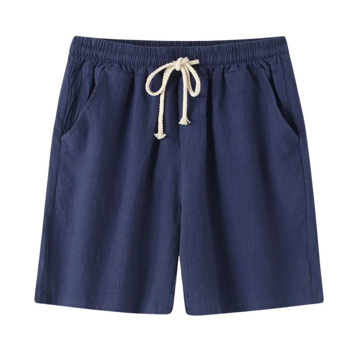 Bermuda de Linho Masculina Marcanzzi MZ950 em linho nobre, caimento sofisticado e estilo clássico Old Money, perfeita para conforto e elegância no calor.