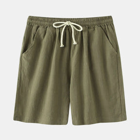 Bermuda de Linho Masculina Marcanzzi MZ950 em linho nobre, caimento sofisticado e estilo clássico Old Money, perfeita para conforto e elegância no calor.