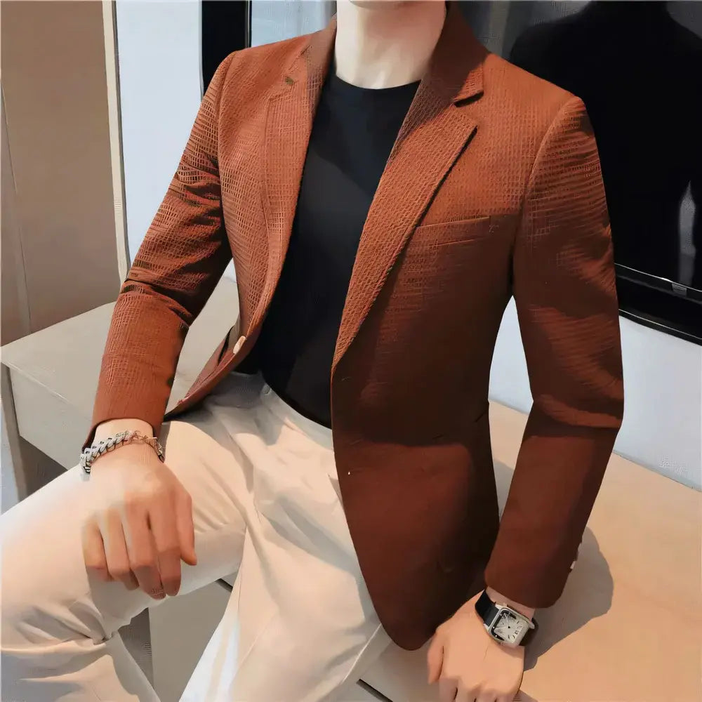 Blazer Masculino Marcanzzi Noble MZ051: elegância clássica com algodão egípcio, ideal para eventos formais. Sofisticação e durabilidade para o homem moderno.