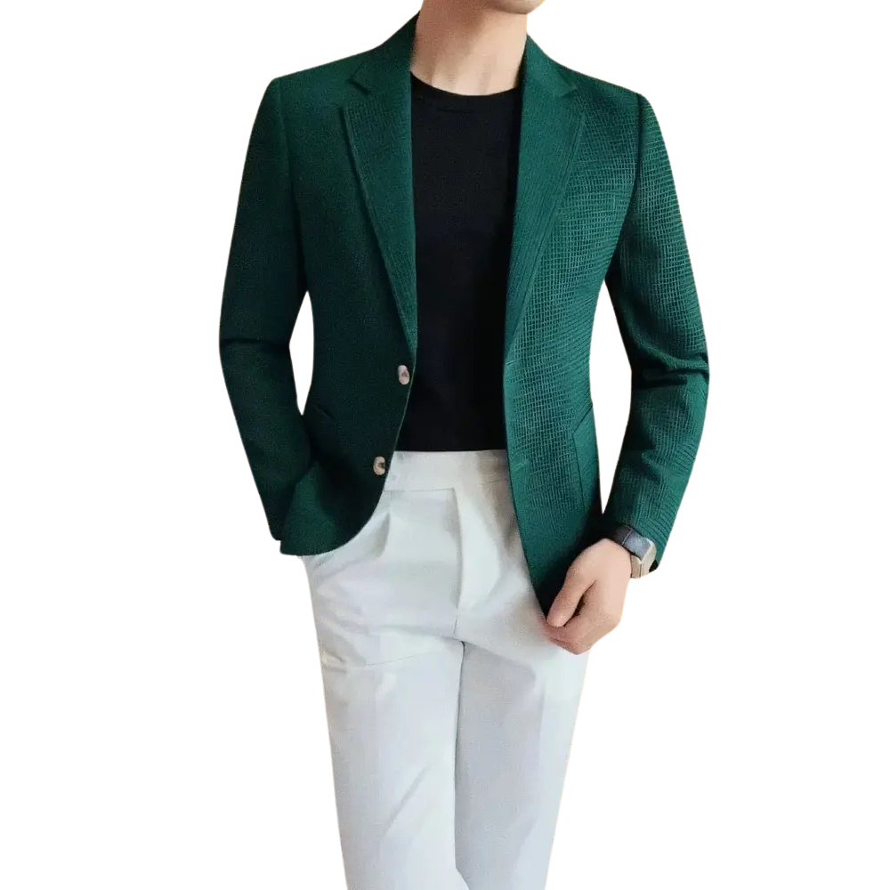 Blazer Masculino Marcanzzi Noble MZ051: elegância clássica com algodão egípcio, ideal para eventos formais. Sofisticação e durabilidade para o homem moderno.