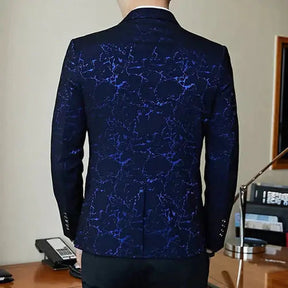 Blazer Masculino Realm Marcanzzi MZ060: elegância e versatilidade em acetato e poliéster. Cores: preto, azul, vinho. Ideal para eventos sociais e empresariais.