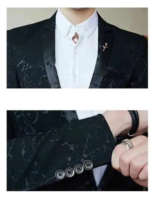 Blazer Masculino Realm Marcanzzi MZ060: elegância e versatilidade em acetato e poliéster. Cores: preto, azul, vinho. Ideal para eventos sociais e empresariais.