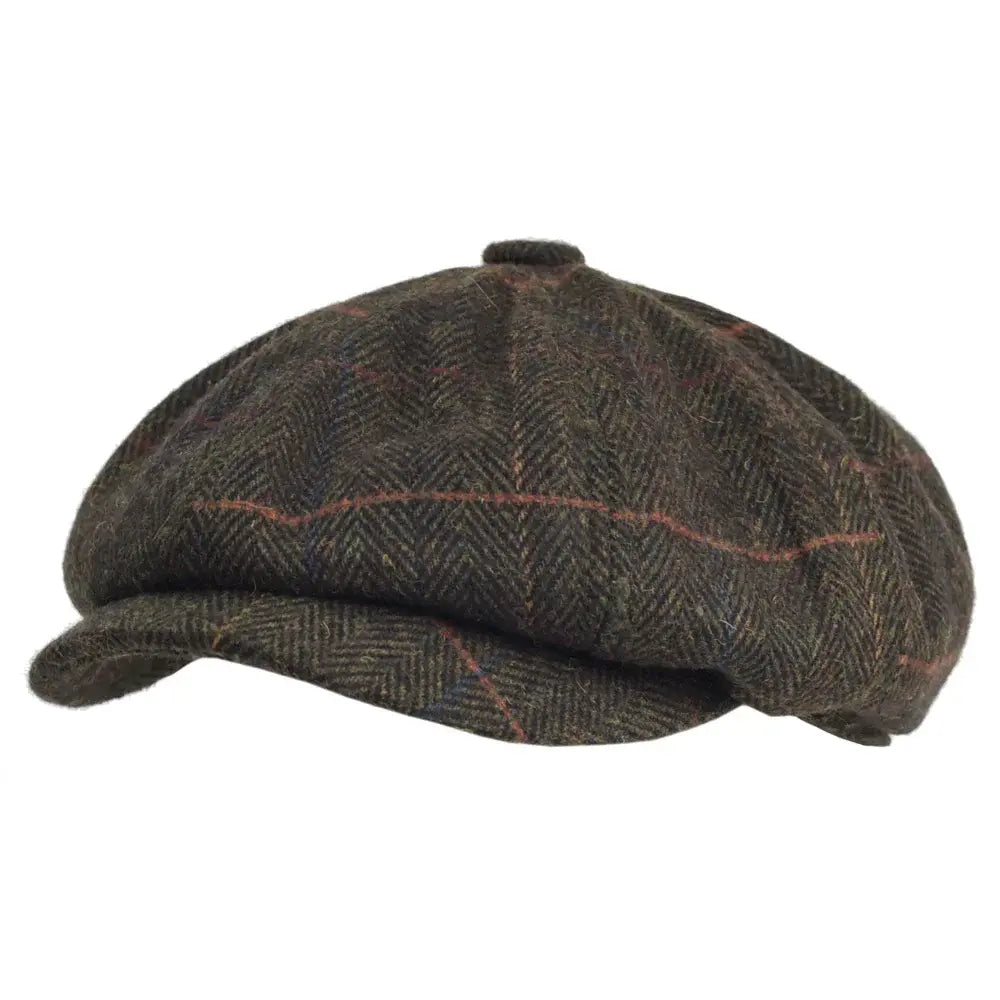 Boina Masculina de Lã Classic Marcanzzi MZ272 em lã e poliéster, estilo britânico, ajuste confortável e cores cinza, azul e marrom.