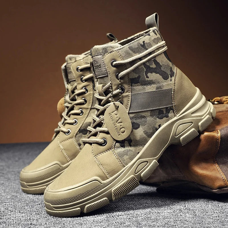 Bota Masculina Camuflada Speed Marcanzzi MZ286: couro legítimo, solado antiderrapante, conforto e elegância para eventos formais e uso diário.
