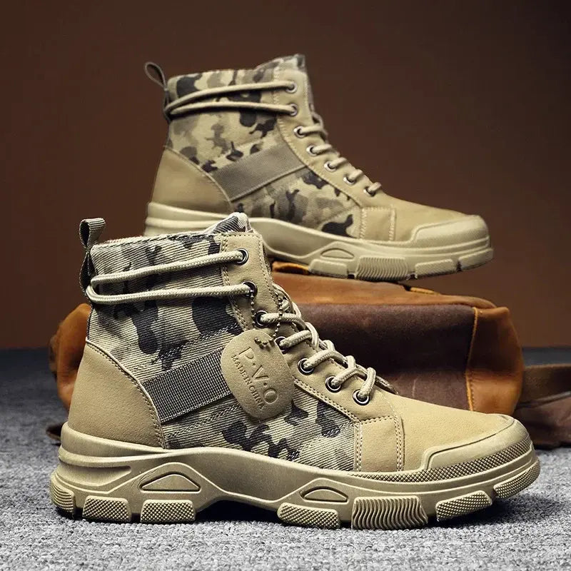 Bota Masculina Camuflada Speed Marcanzzi MZ286: couro legítimo, solado antiderrapante, conforto e elegância para eventos formais e uso diário.