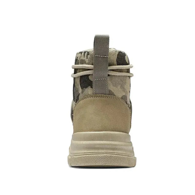 Bota Masculina Camuflada Speed Marcanzzi MZ286: couro legítimo, solado antiderrapante, conforto e elegância para eventos formais e uso diário.