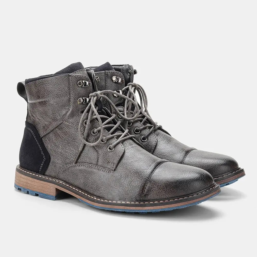 Bota Masculina de Couro Marcanzzi MZ284: durável, estilosa e confortável. Couro premium, solado emborrachado, design moderno. Ideal para uso urbano e aventuras.