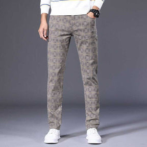Calça Casual Masculina Xadrez Marcanzzi MZ010: conforto, durabilidade, 4 bolsos, cores neutras, ajuste perfeito. Versátil para looks casuais e sociais.
