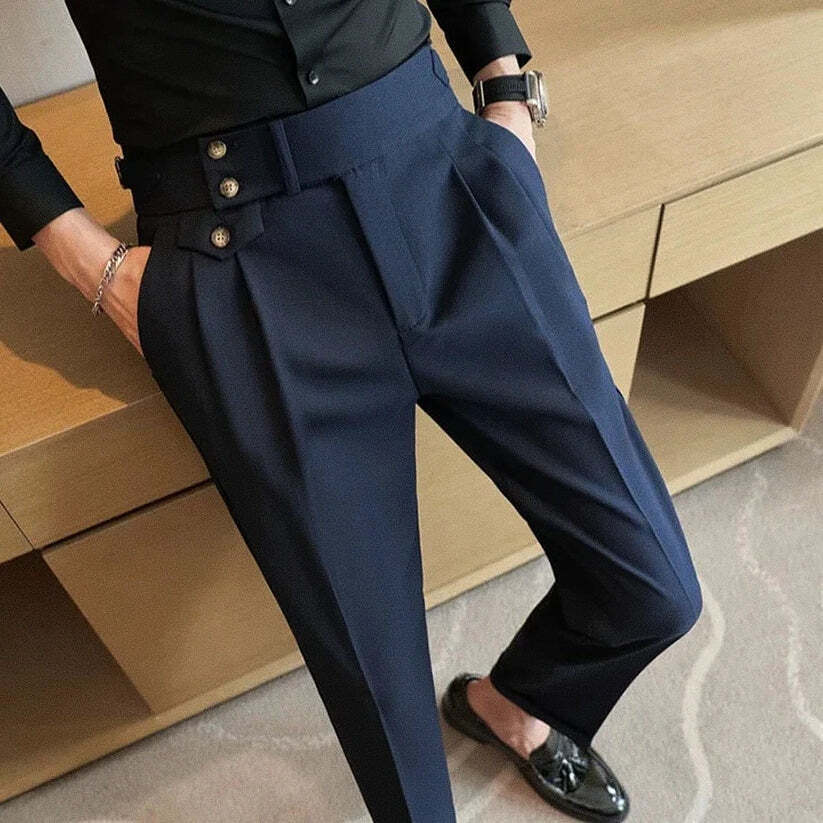 Calça de Alfaiataria Masculina Marcanzzi MZ253 confeccionada em materiais de alta qualidade, com corte clássico, caimento impecável e estilo refinado.