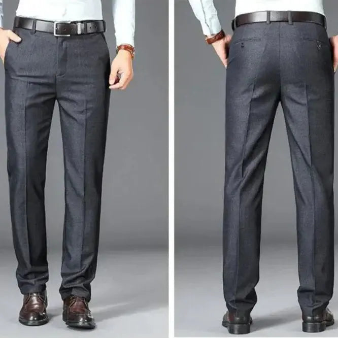 Calça Social Executiva Masculina Marcanzzi MZ008: design clássico, caimento elegante, ideal para ambientes corporativos, feita com materiais premium.