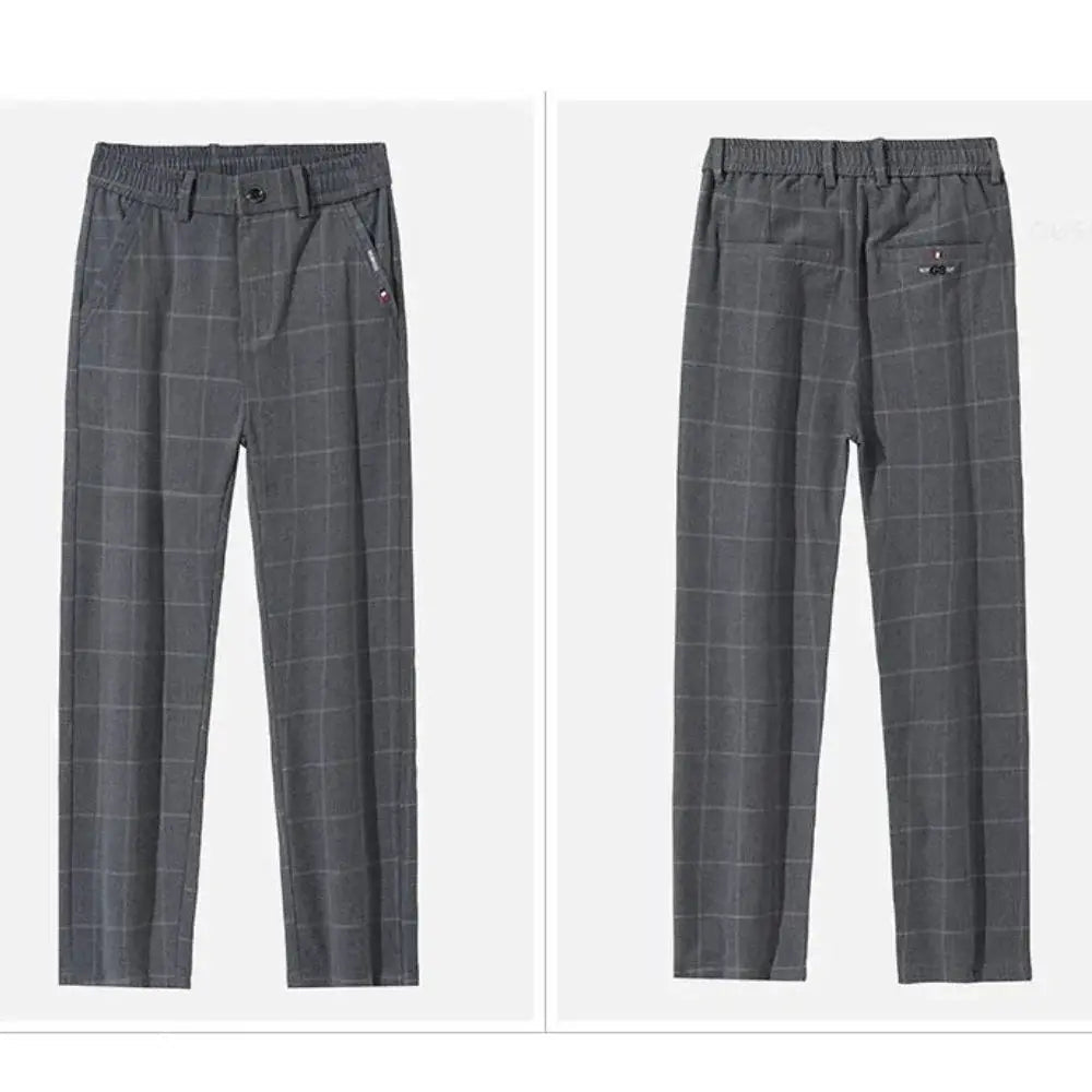 Calça Social Xadrez Masculina Marcanzzi MZ006: elegância e conforto com spandex e algodão. Ideal para eventos casuais e formais.