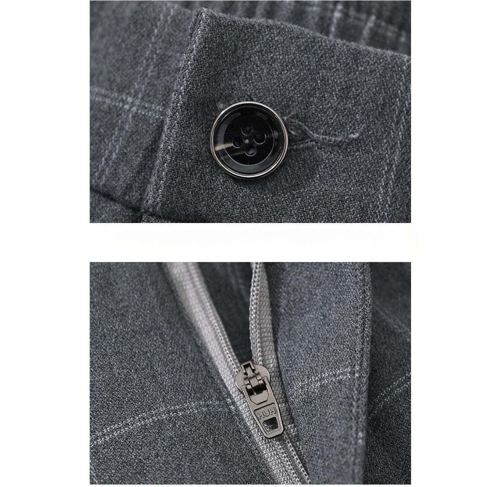 Calça Social Xadrez Masculina Marcanzzi MZ006: elegância e conforto com spandex e algodão. Ideal para eventos casuais e formais.