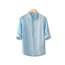 Camisa de Linho Marcanzzi Abravanel MZ563 feita em linho de alta qualidade, leve, fresca e elegante, perfeita para dias quentes com estilo.