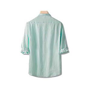 Camisa de Linho Marcanzzi Abravanel MZ563 feita em linho de alta qualidade, leve, fresca e elegante, perfeita para dias quentes com estilo.