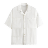 Camisa de Linho Masculina com Contraste Marcanzzi MZ791 confeccionada em linho premium, respirável e elegante, com caimento moderno e secagem rápida.