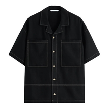 Camisa de Linho Masculina com Contraste Marcanzzi MZ791 confeccionada em linho premium, respirável e elegante, com caimento moderno e secagem rápida.