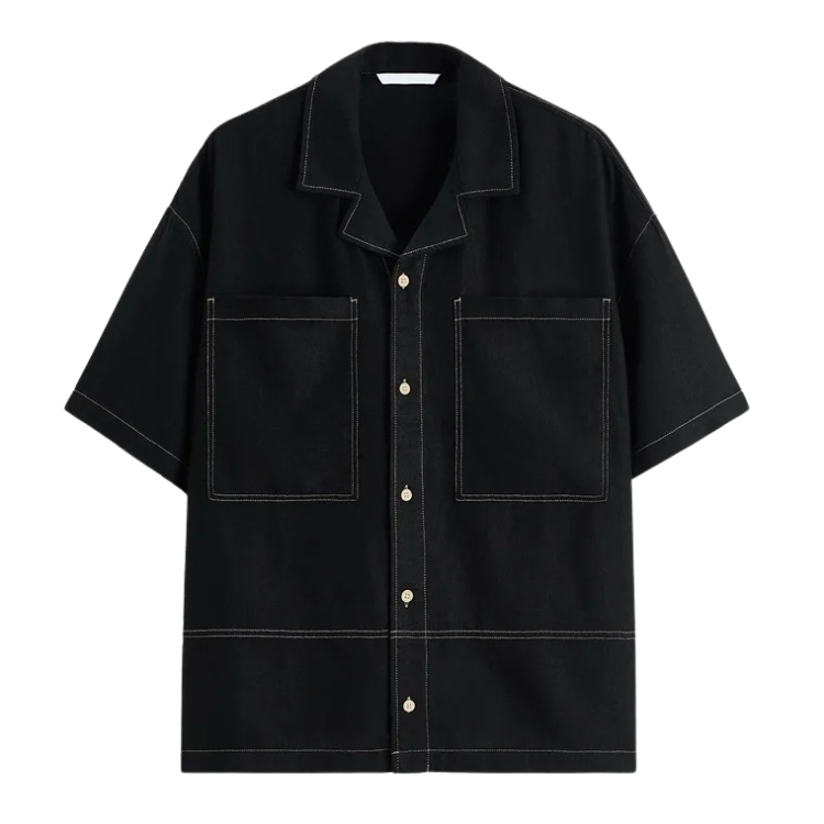 Camisa de Linho Masculina com Contraste Marcanzzi MZ791 confeccionada em linho premium, respirável e elegante, com caimento moderno e secagem rápida.
