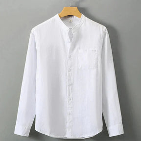 Camisa de Linho Masculina Marcanzzi MZ792 confeccionada em linho de alta qualidade, leve e elegante, com caimento refinado e estilo clássico para ocasiões.
