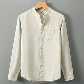 Camisa de Linho Masculina Marcanzzi MZ792 confeccionada em linho de alta qualidade, leve e elegante, com caimento refinado e estilo clássico para ocasiões.
