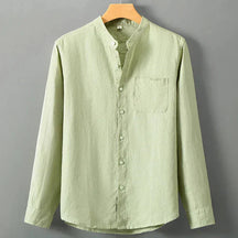 Camisa de Linho Masculina Marcanzzi MZ792 confeccionada em linho de alta qualidade, leve e elegante, com caimento refinado e estilo clássico para ocasiões.