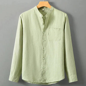 Camisa de Linho Masculina Marcanzzi MZ792 confeccionada em linho de alta qualidade, leve e elegante, com caimento refinado e estilo clássico para ocasiões.