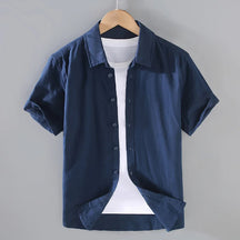 Camisa de Linho Masculina Marcanzzi MZ796 confeccionada em linho premium, leve e resistente, com caimento clássico e design elegante para ocasiões sociais.