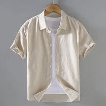 Camisa de Linho Masculina Marcanzzi MZ796 confeccionada em linho premium, leve e resistente, com caimento clássico e design elegante para ocasiões sociais.