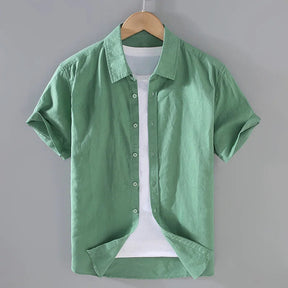 Camisa de Linho Masculina Marcanzzi MZ796 confeccionada em linho premium, leve e resistente, com caimento clássico e design elegante para ocasiões sociais.