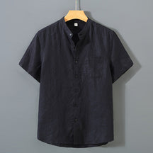 Camisa de Linho Masculina Marcanzzi Premium MZ795 confeccionada em linho nobre, respirável e sofisticada, com caimento clássico e elegante para eventos.