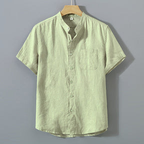 Camisa de Linho Masculina Marcanzzi Premium MZ795 confeccionada em linho nobre, respirável e sofisticada, com caimento clássico e elegante para eventos.