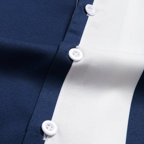Camisa Manga Curta Marcanzzi Ocean MZ585 com listras verticais azul-marinho e branco, tecido leve, caimento confortável e design moderno versátil.