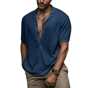 Camisa Masculina Marcanzzi MZ020 em algodão com poliéster, modelagem ajustada e gola polo clássica, ideal para ocasiões casuais ou formais.