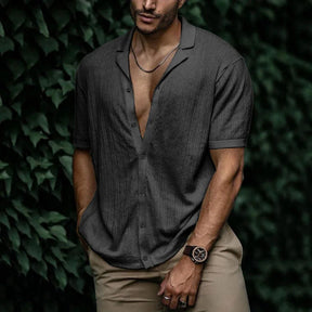 Camisa Masculina Marcanzzi MZ020 em algodão com poliéster, modelagem ajustada e gola polo clássica, ideal para ocasiões casuais ou formais.
