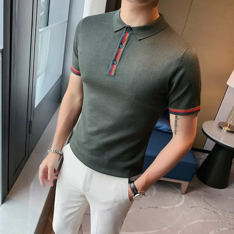 Camisa Polo Masculina Marcanzzi Puzzle MZ076 em tecido premium, com design exclusivo, costuras reforçadas e acabamento elegante.