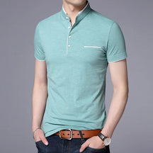 Camisa Polo Masculina Romenzi Beyond RZ079, confeccionada em algodão e poliéster, com toque suave e design versátil para diferentes ocasiões.