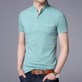 Camisa Polo Masculina Romenzi Beyond RZ079, confeccionada em algodão e poliéster, com toque suave e design versátil para diferentes ocasiões.
