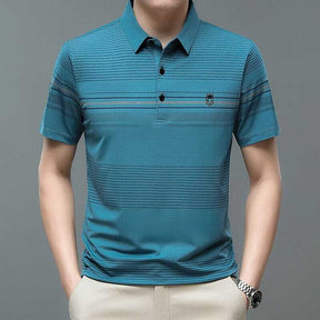 Camisa Polo Masculina Romenzi Coudy RZ077, confeccionada em algodão e poliéster, com design clássico e ideal para looks casuais ou elegantes.