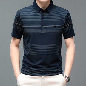 Camisa Polo Masculina Romenzi Coudy RZ077, confeccionada em algodão e poliéster, com design clássico e ideal para looks casuais ou elegantes.