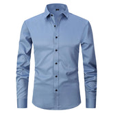 Camisa Social de Algodão Masculina Marcanzzi MZ083 feita em tecido respirável com caimento elegante, conforto superior e estilo versátil para todas as ocasiões.