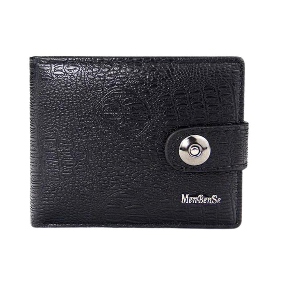 Carteira Masculina de Couro com Botão Marcanzzi RZ493 feita em couro premium, com fechamento em botão e design compacto para organização prática.