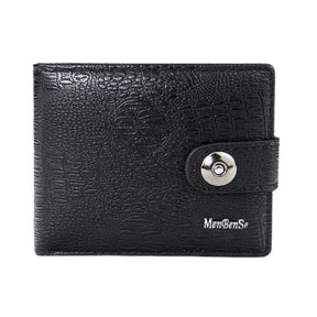 Carteira Masculina de Couro com Botão Marcanzzi RZ493 feita em couro premium, com fechamento em botão e design compacto para organização prática.