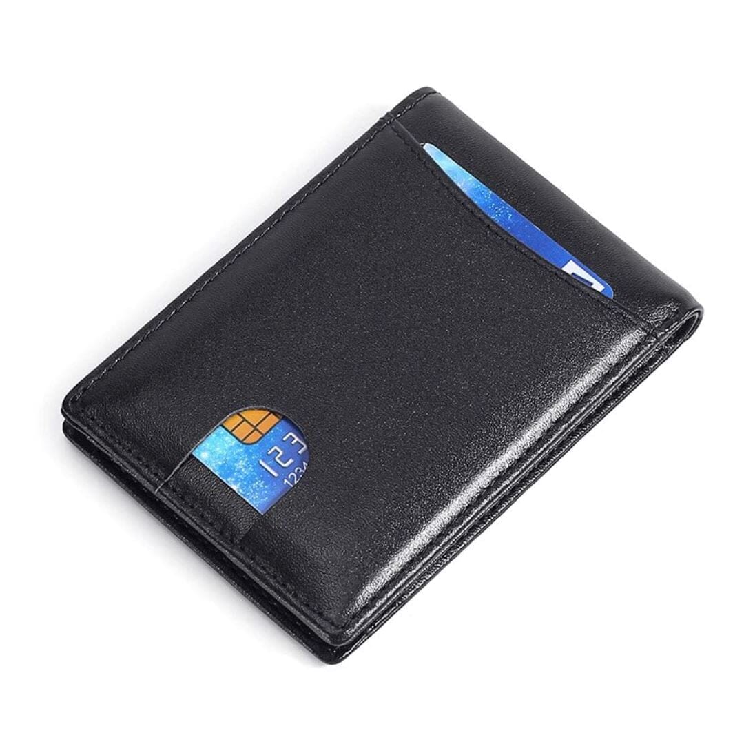 Carteira Masculina de Couro Slim Marcanzzi RZ481 feita em couro PU premium, com costura reforçada e design compacto para praticidade e elegância.