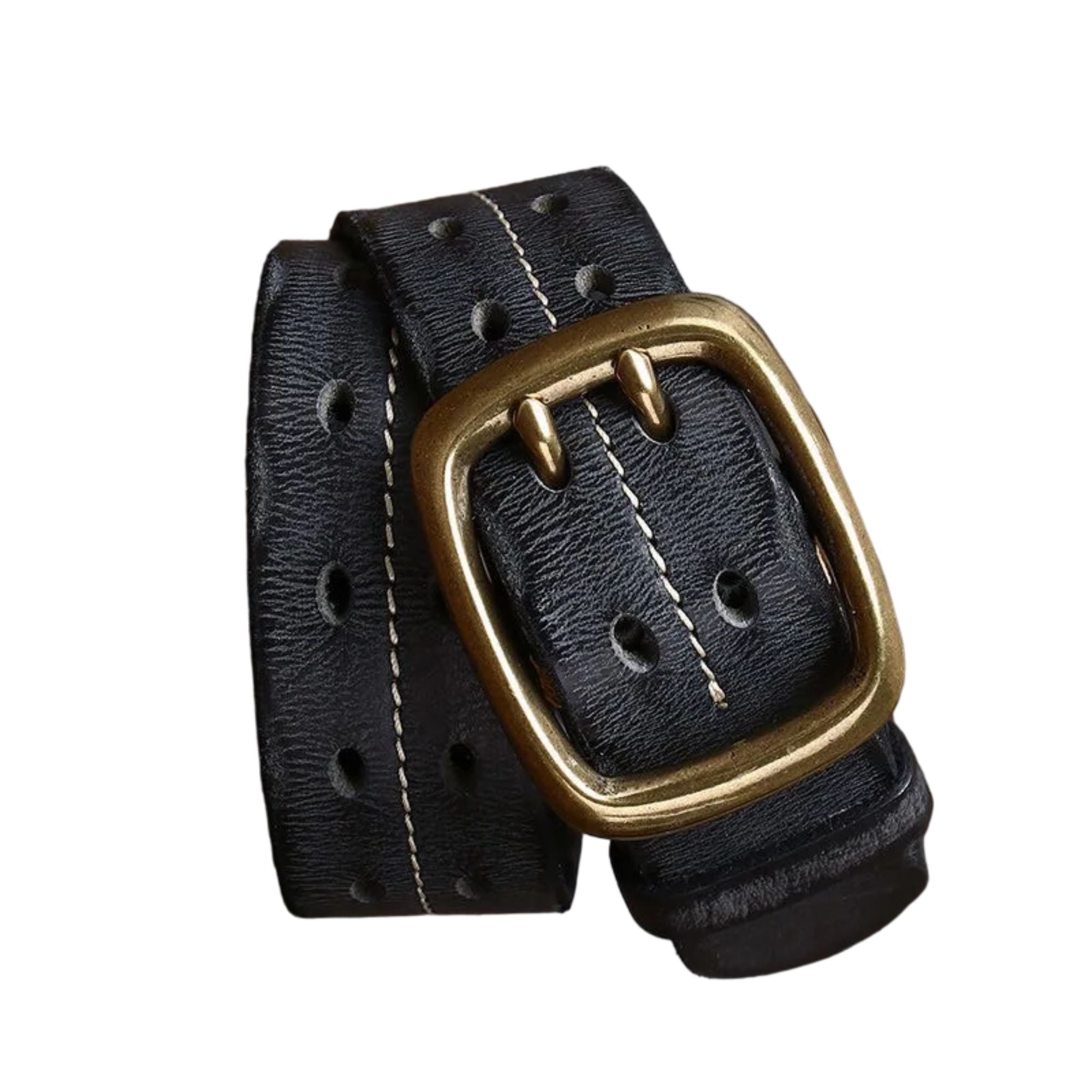 Cinto Masculino de Couro Artesanal Marcanzzi MZ458: elegância e durabilidade. Feito à mão, ideal para looks formais e casuais. Qualidade e estilo garantidos.