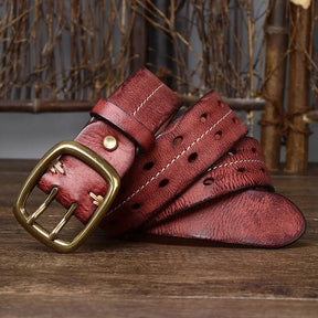 Cinto Masculino de Couro Artesanal Marcanzzi MZ458: elegância e durabilidade. Feito à mão, ideal para looks formais e casuais. Qualidade e estilo garantidos.